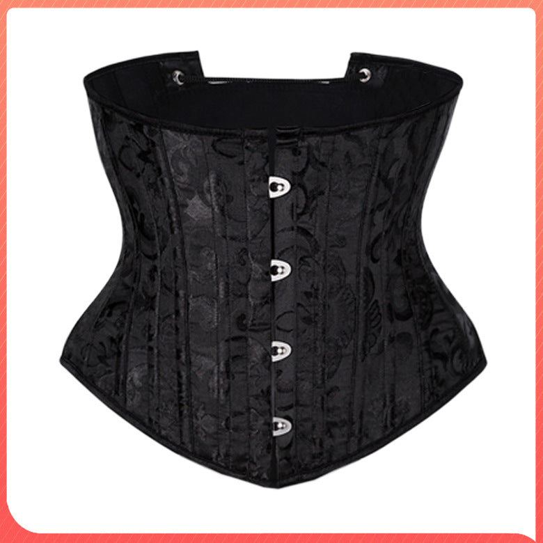 Corset Vest Inner Wear Court Waist Belt Clip Four Buckle Waist Girdling Belly Contraction Jacquard Steel Rib