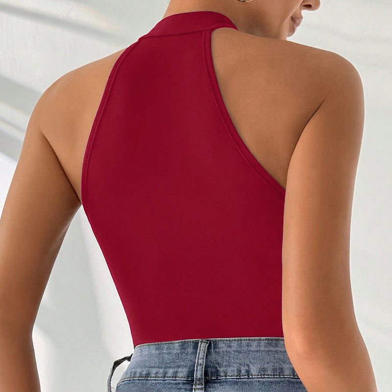 Velvet Bloom Halter Bodysuit