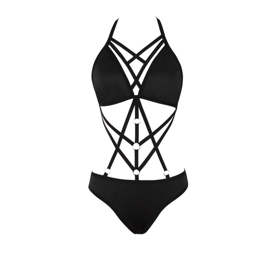 Obsidian Cage Strappy Bodysuit