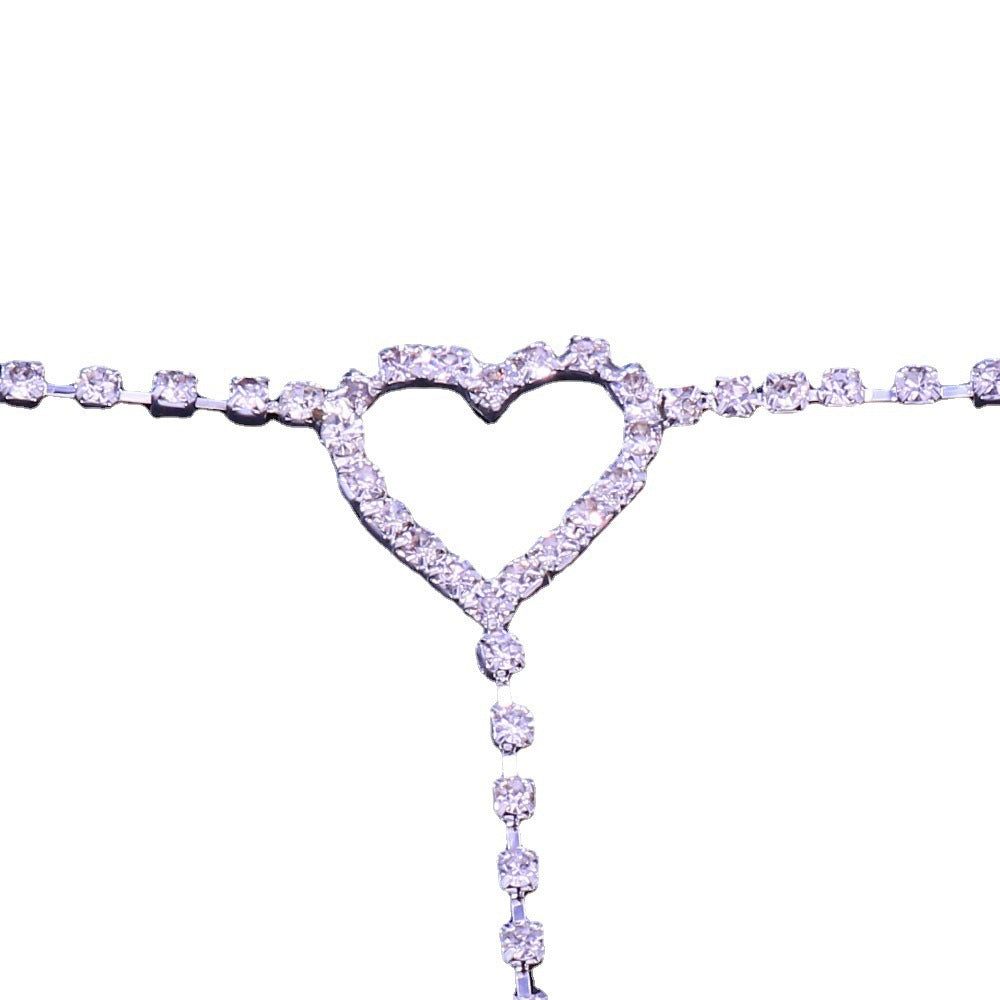 Simple Full Diamond Love Leg Chain Waist Chain
