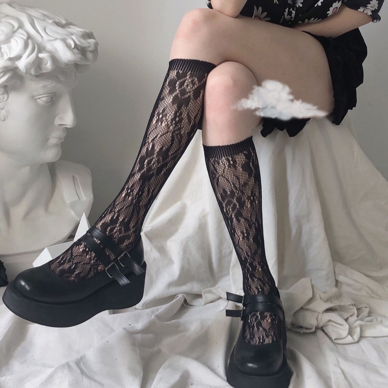 Lace Cutout JK Thigh-high Stockings