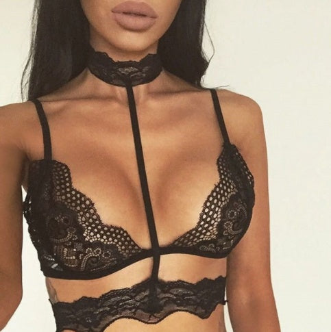 Midnight Lace Choker Bralette