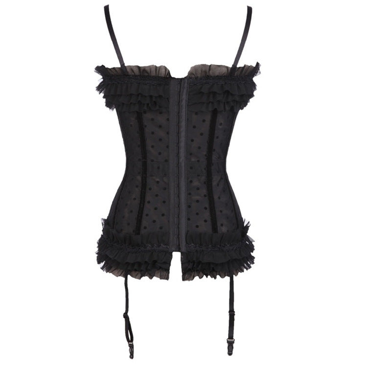 Polka dot lace court corset