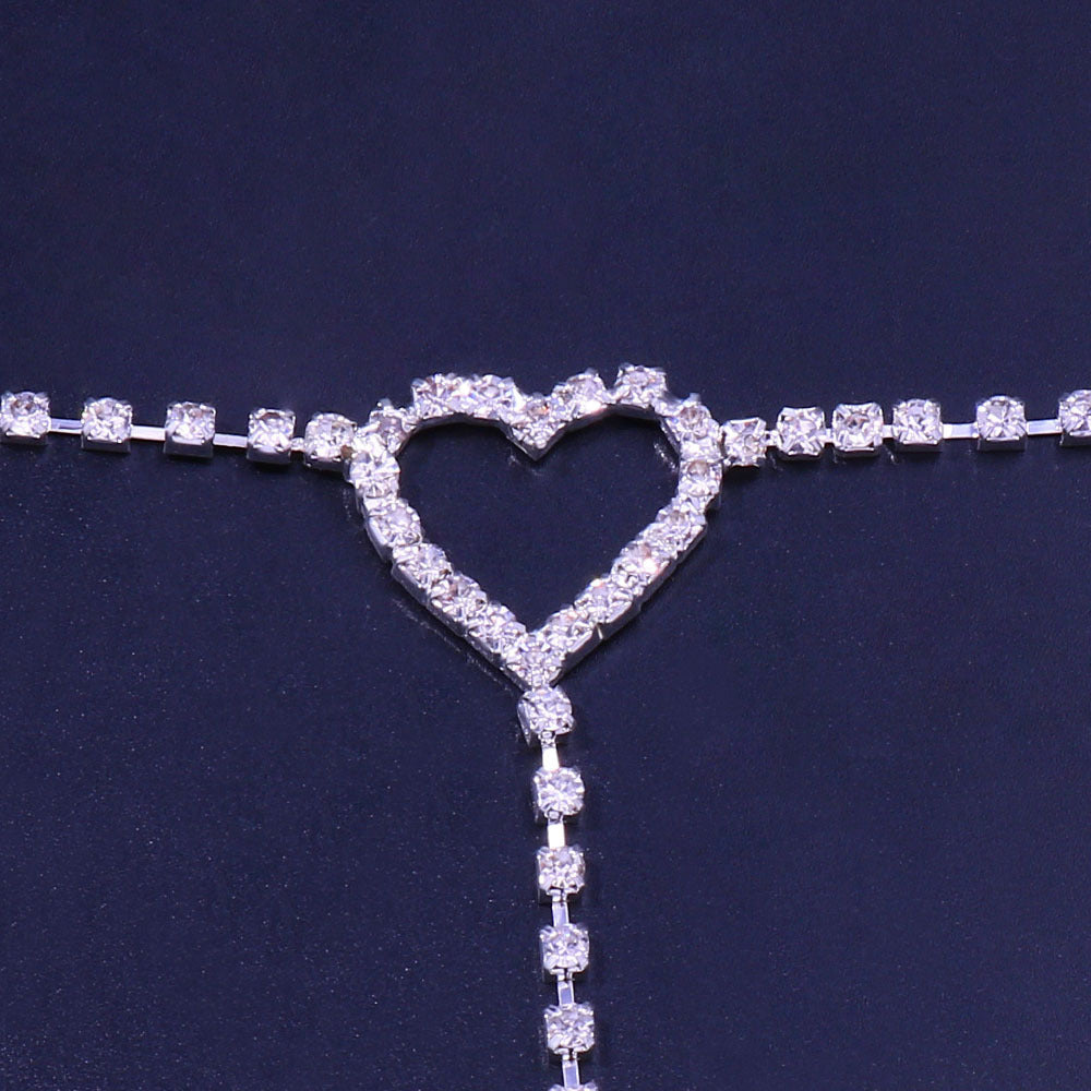 Simple Full Diamond Love Leg Chain Waist Chain