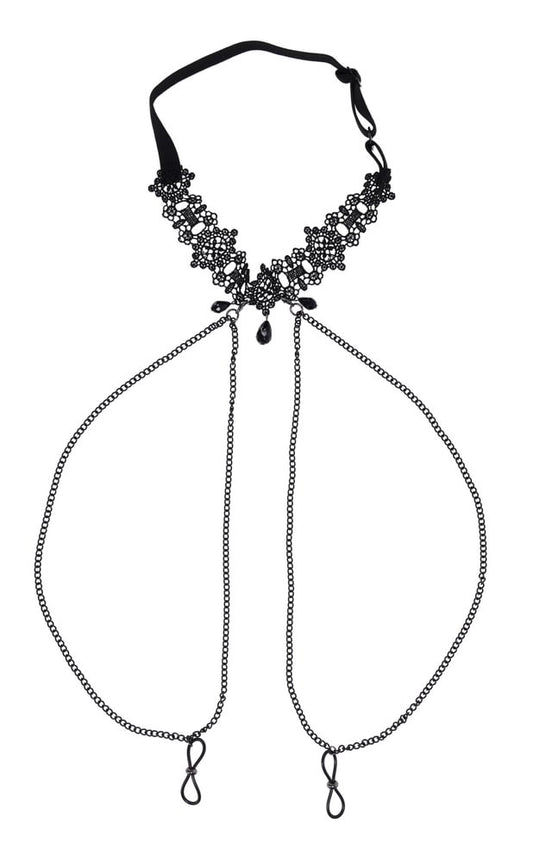 Lace Collar With Nipple Ties